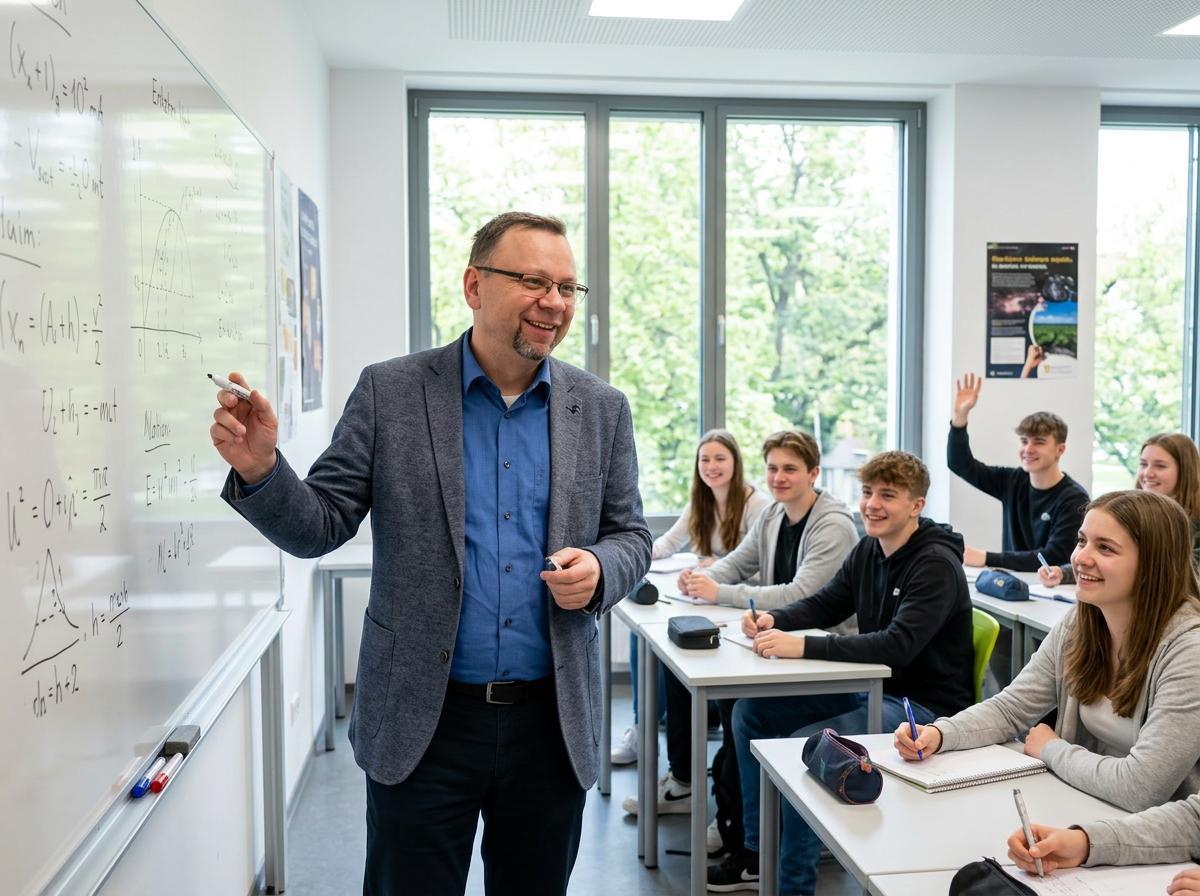 Nauczyciel prowadzący lekcję w klasie